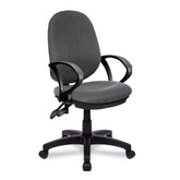 Nautilus Designs Java 200 Medium Back Twin Lever Fabric Operator Office Chair With Fixed Arms Grey - BCF/P505/GY/A DD